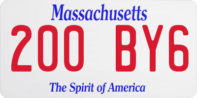 MA license plate 200BY6