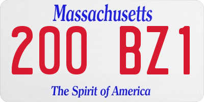 MA license plate 200BZ1