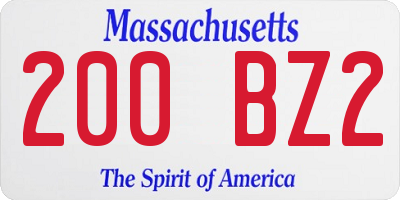 MA license plate 200BZ2