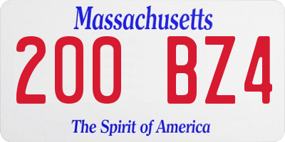 MA license plate 200BZ4