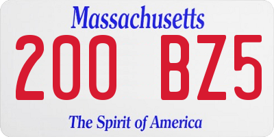 MA license plate 200BZ5