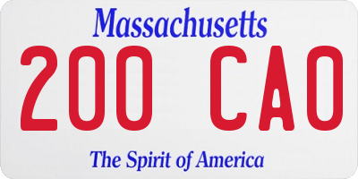 MA license plate 200CA0