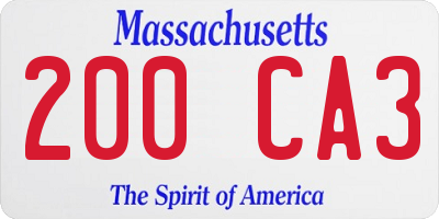 MA license plate 200CA3