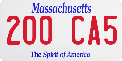 MA license plate 200CA5