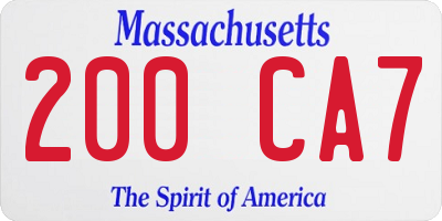 MA license plate 200CA7