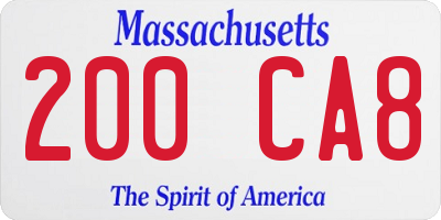 MA license plate 200CA8