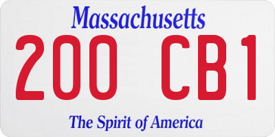 MA license plate 200CB1