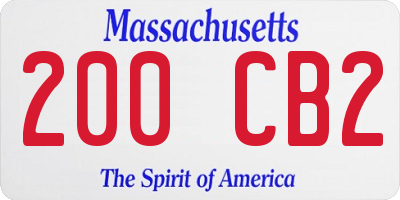 MA license plate 200CB2