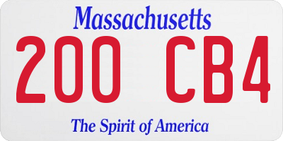 MA license plate 200CB4