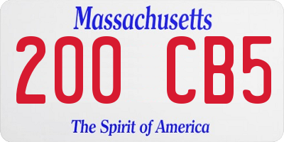 MA license plate 200CB5