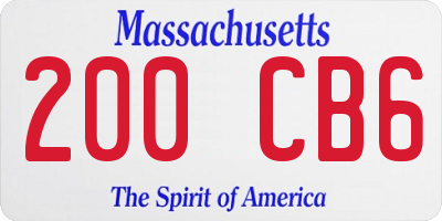 MA license plate 200CB6