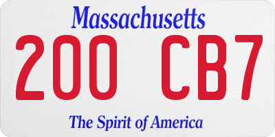 MA license plate 200CB7