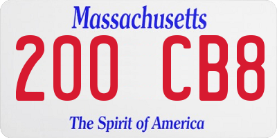 MA license plate 200CB8