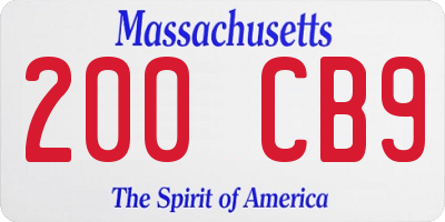 MA license plate 200CB9