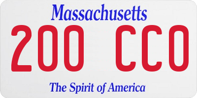 MA license plate 200CC0