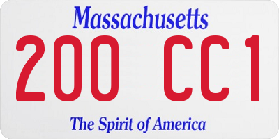 MA license plate 200CC1