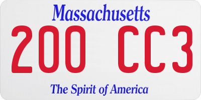 MA license plate 200CC3