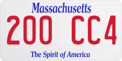 MA license plate 200CC4