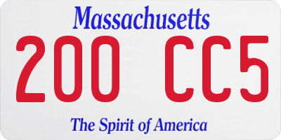 MA license plate 200CC5