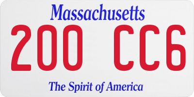 MA license plate 200CC6