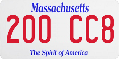 MA license plate 200CC8