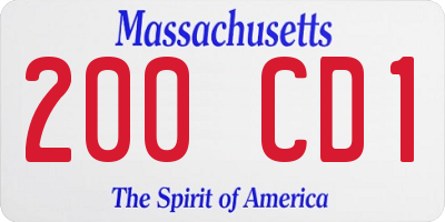 MA license plate 200CD1