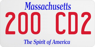 MA license plate 200CD2