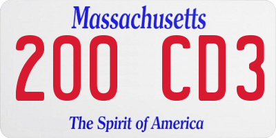MA license plate 200CD3