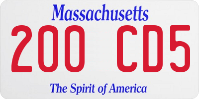 MA license plate 200CD5