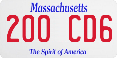 MA license plate 200CD6