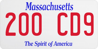 MA license plate 200CD9