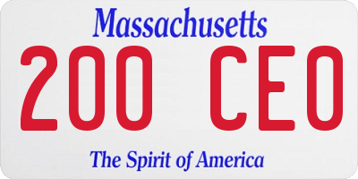 MA license plate 200CE0