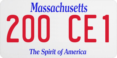 MA license plate 200CE1