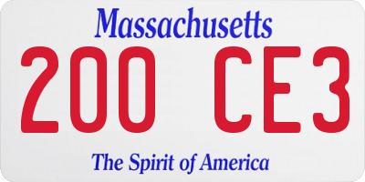 MA license plate 200CE3