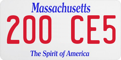 MA license plate 200CE5
