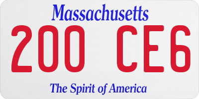 MA license plate 200CE6