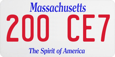 MA license plate 200CE7