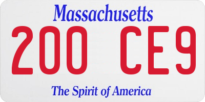MA license plate 200CE9