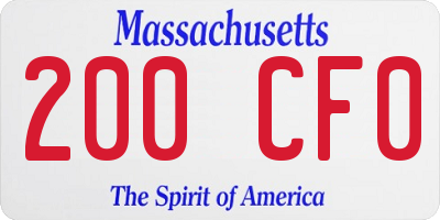 MA license plate 200CF0