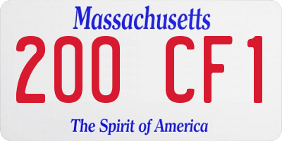 MA license plate 200CF1