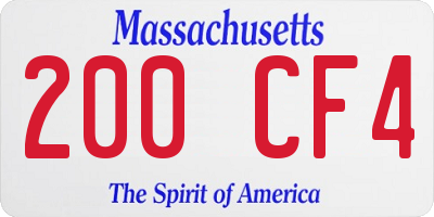 MA license plate 200CF4