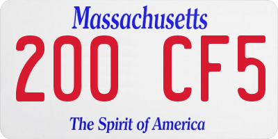 MA license plate 200CF5