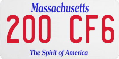 MA license plate 200CF6