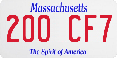 MA license plate 200CF7
