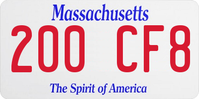 MA license plate 200CF8