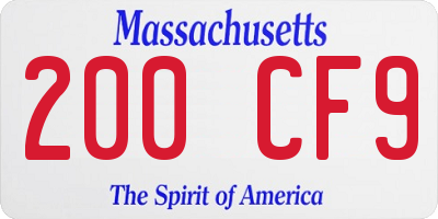 MA license plate 200CF9