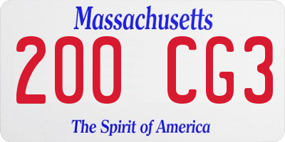 MA license plate 200CG3
