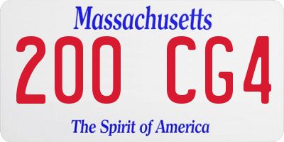 MA license plate 200CG4