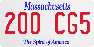MA license plate 200CG5