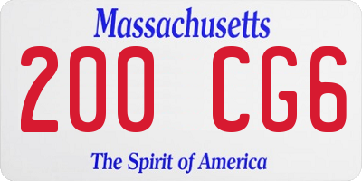 MA license plate 200CG6